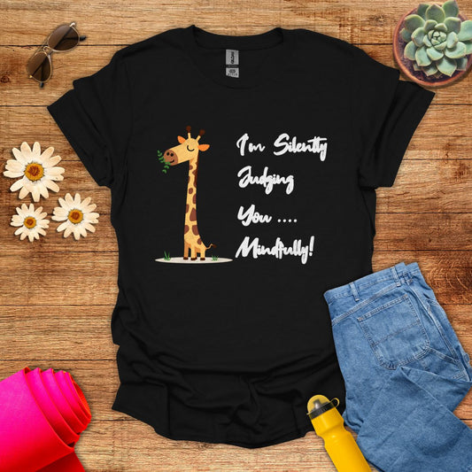 Funny Silently Judging You Mindfully Yoga T-Shirt