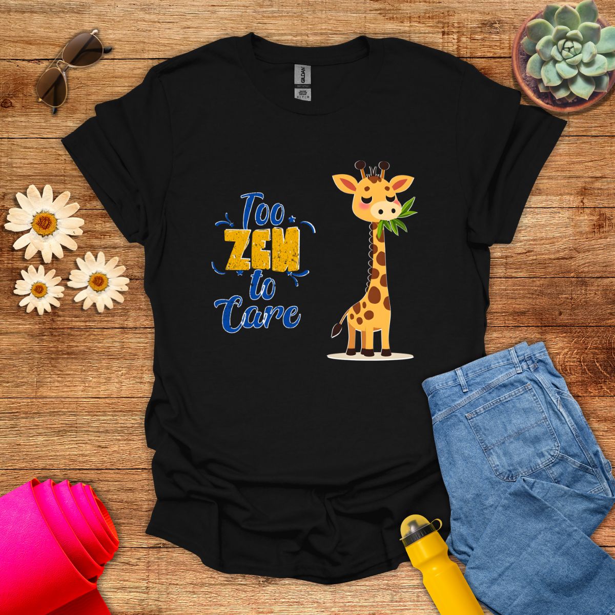 Adorable Too Zen To Care Yoga T-Shirt