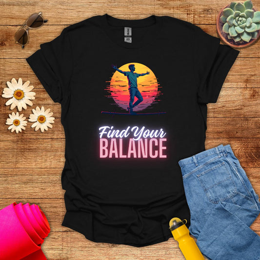 Find Your Balance Motivational Meditation T-Shirt