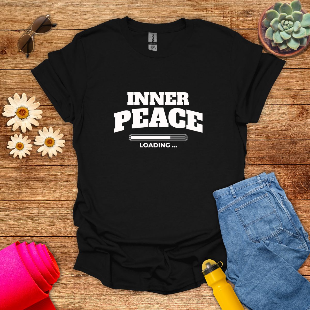 Inner Peace Loading Quirky Meditation T-Shirt