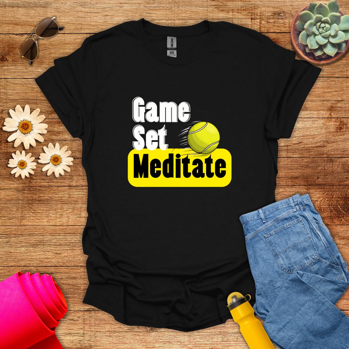 Game Set Meditate Tennis-Inspired T-Shirt