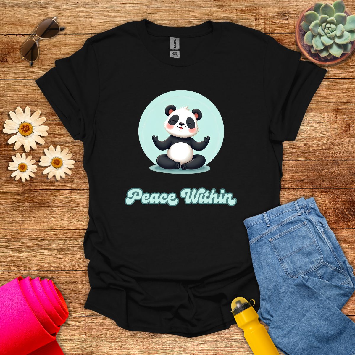 Adorable Meditating Peace Within Panda T-Shirt