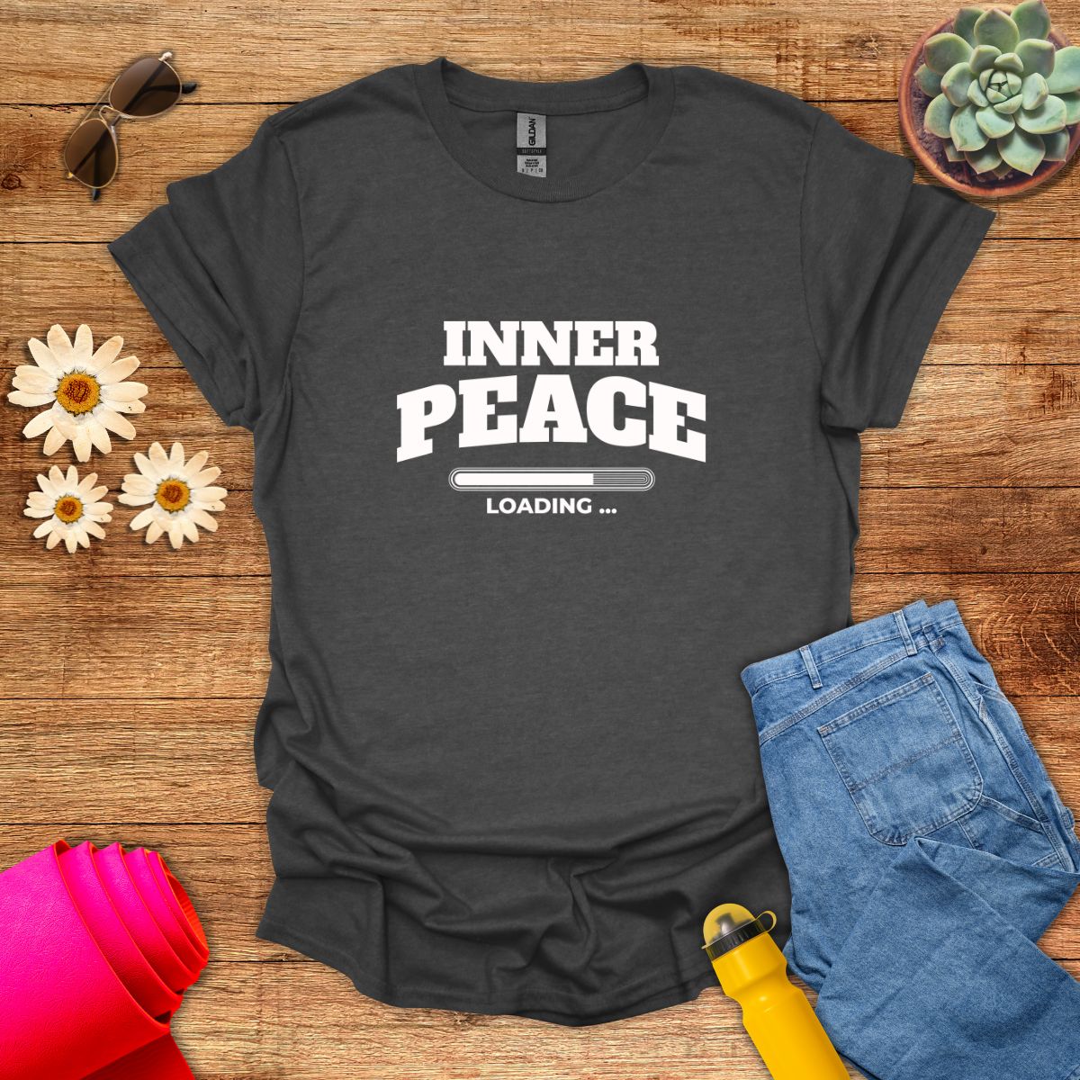 Inner Peace Loading Quirky Meditation T-Shirt