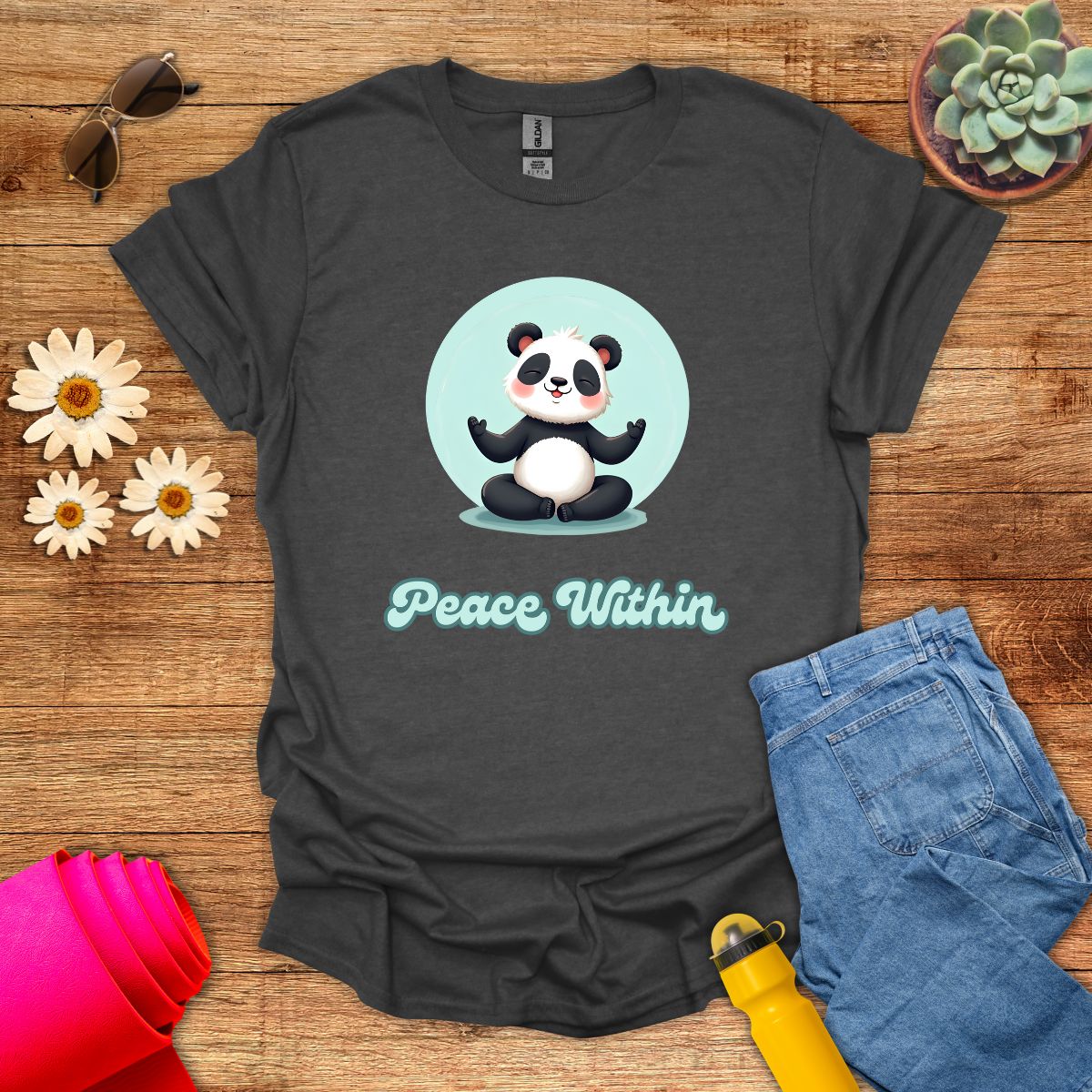 Adorable Meditating Peace Within Panda T-Shirt