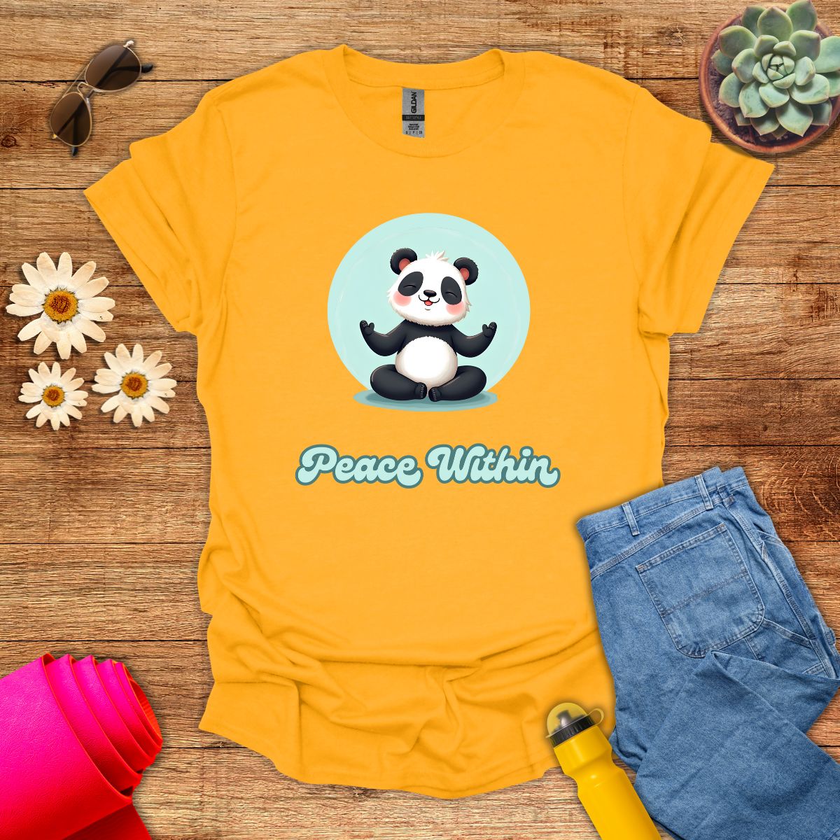 Adorable Meditating Peace Within Panda T-Shirt