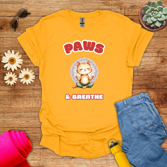 Paws & Breathe Cat Meditation T-Shirt