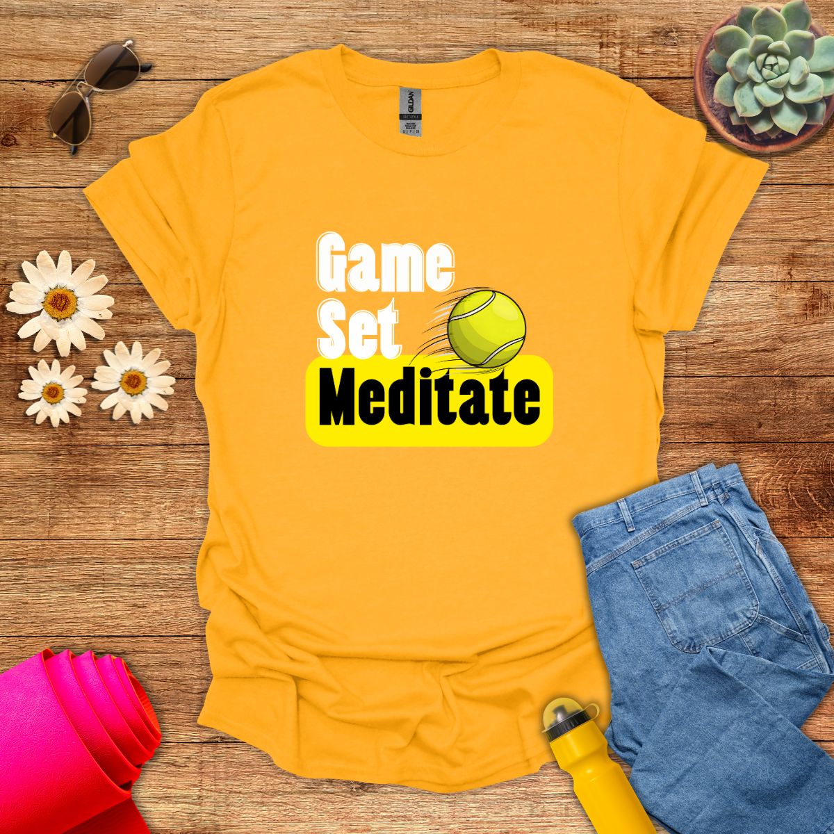 Game Set Meditate Tennis-Inspired T-Shirt