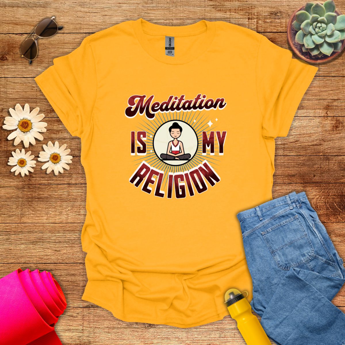 Meditation Is My Religion Motivational T-Shirt