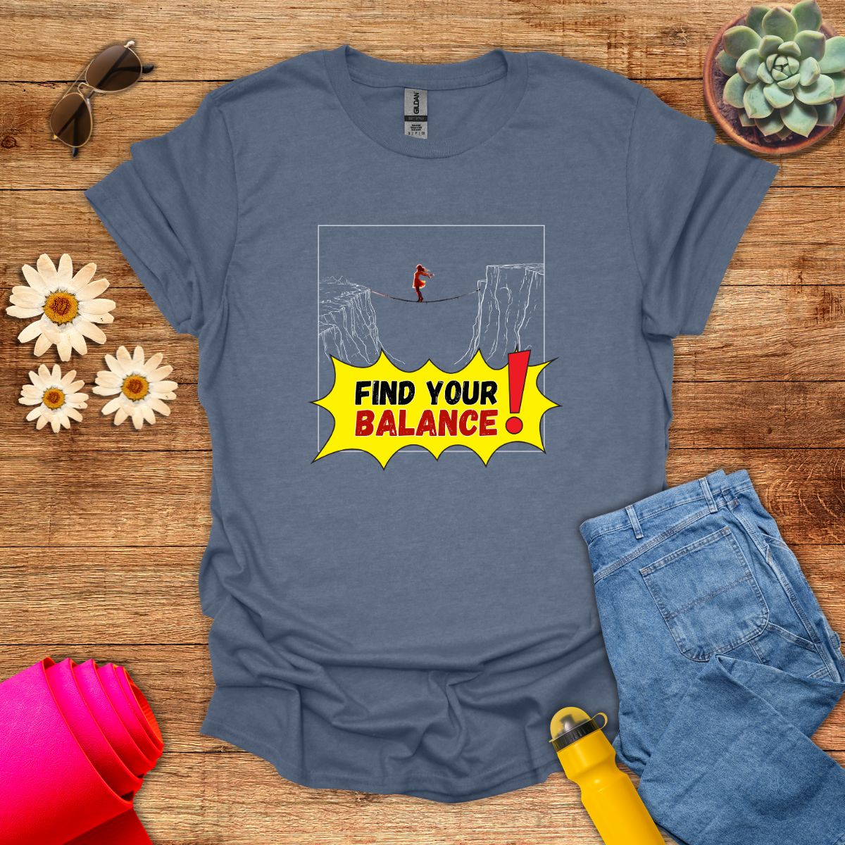 Find Your Balance Empowering Graphic T-Shirt