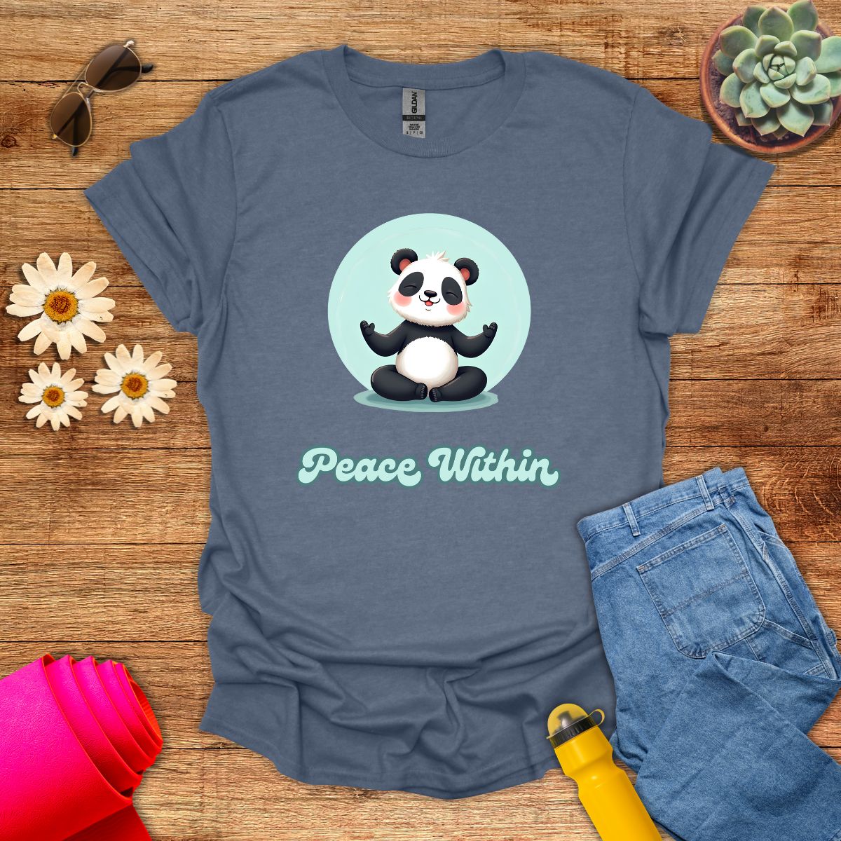 Adorable Meditating Peace Within Panda T-Shirt