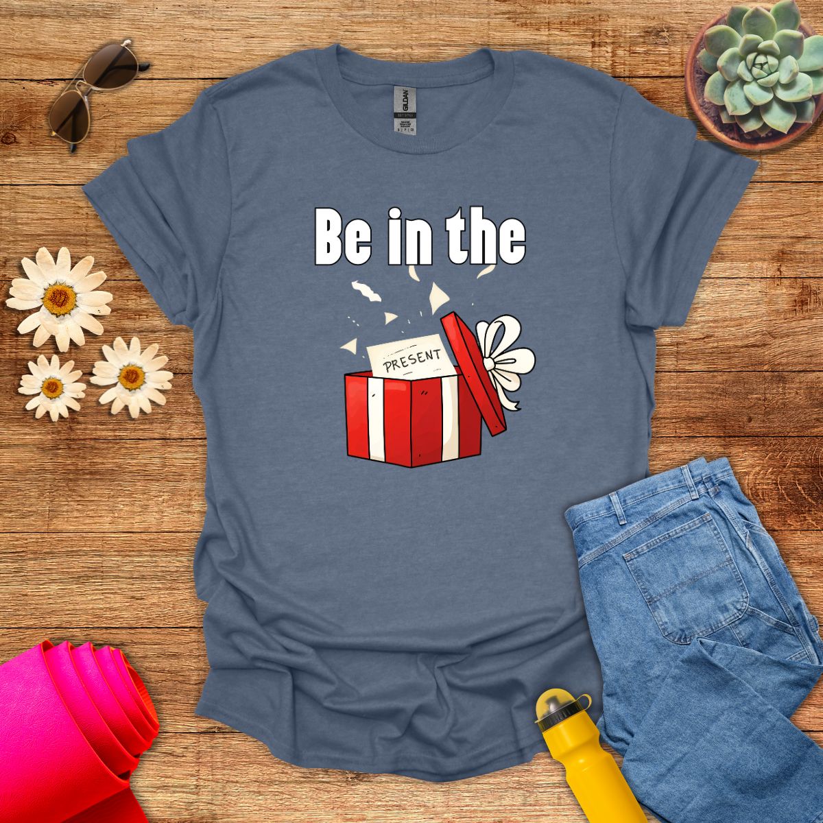 Be in the Present Inspirational Meditation T-Shirt