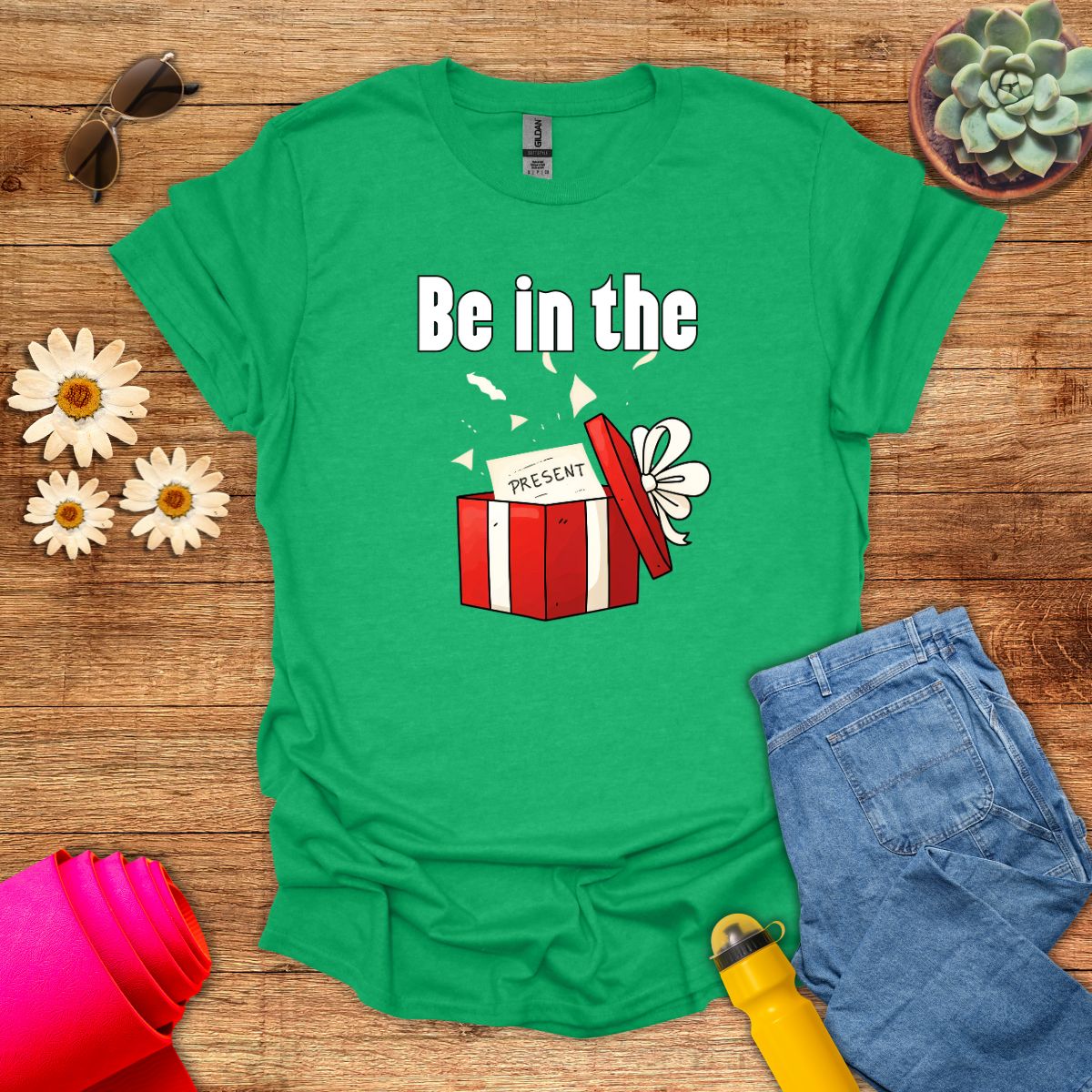 Be in the Present Inspirational Meditation T-Shirt