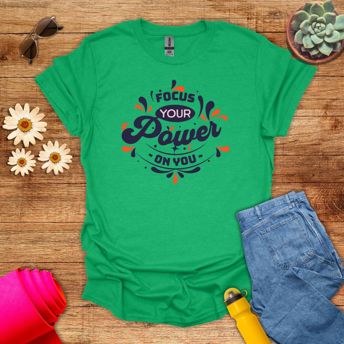 Focus Your Power Motivational Meditation T-Shirt