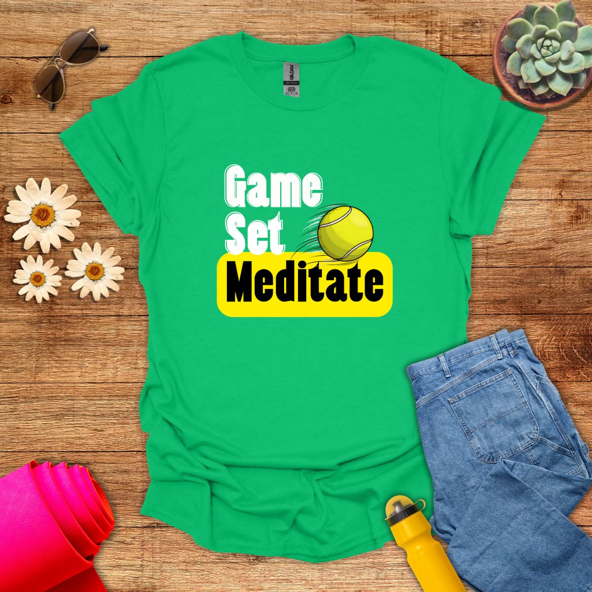 Game Set Meditate Tennis-Inspired T-Shirt