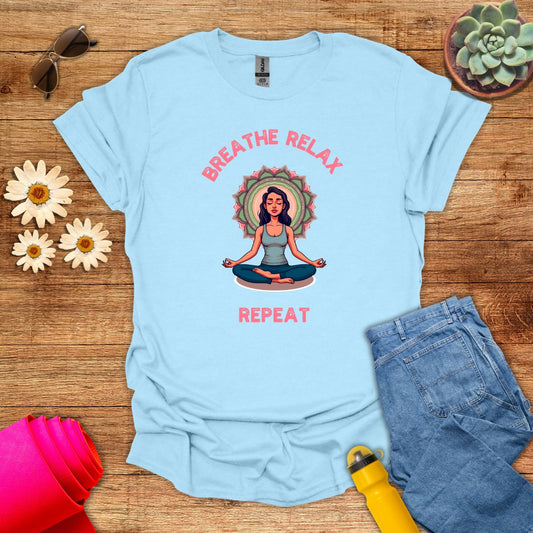 Breathe Relax Repeat Yoga T-Shirt