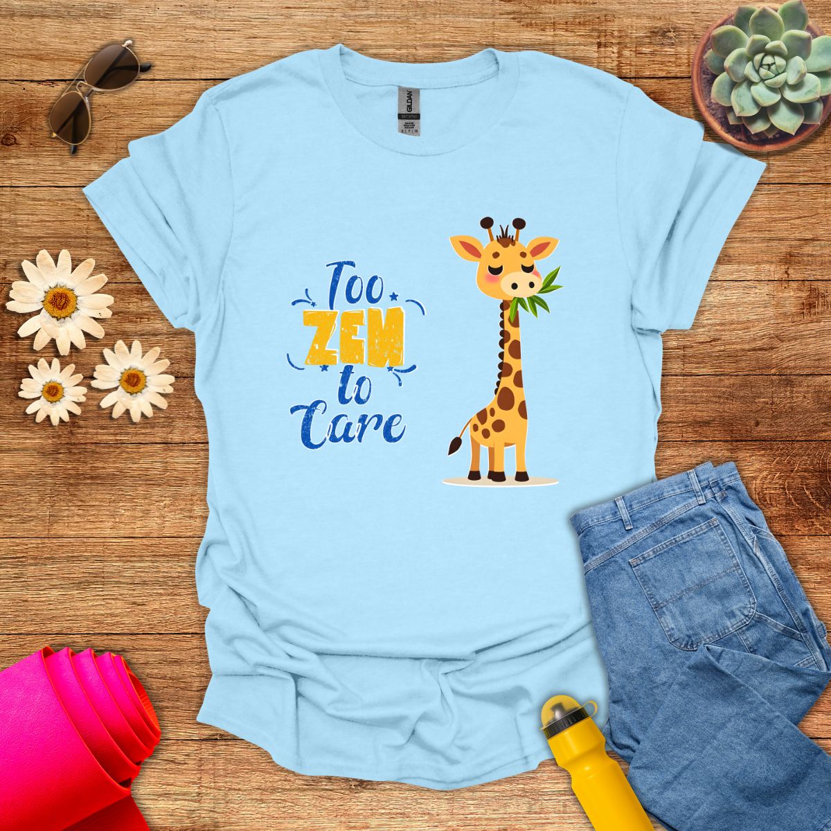 Adorable Too Zen To Care Yoga T-Shirt