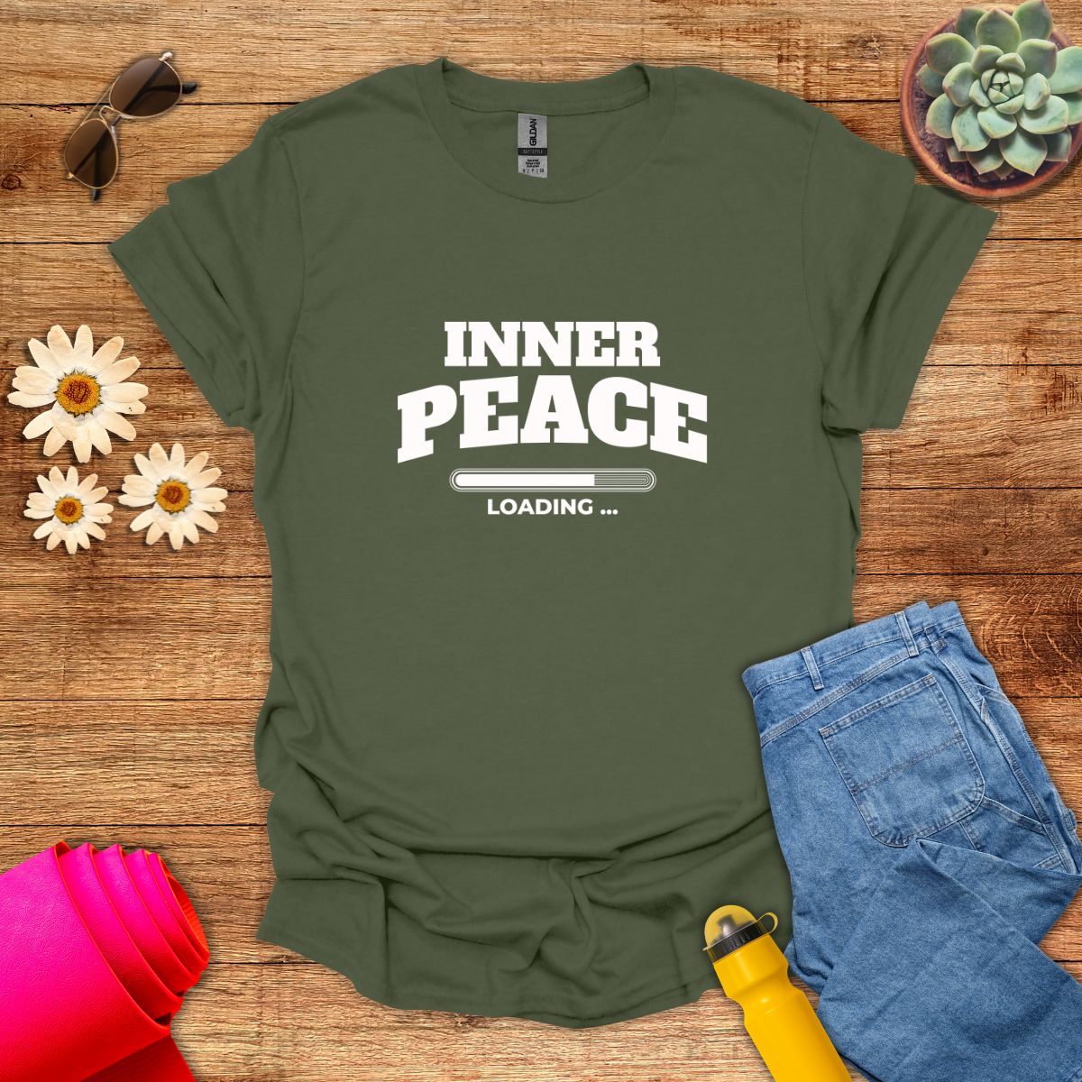 Inner Peace Loading Quirky Meditation T-Shirt