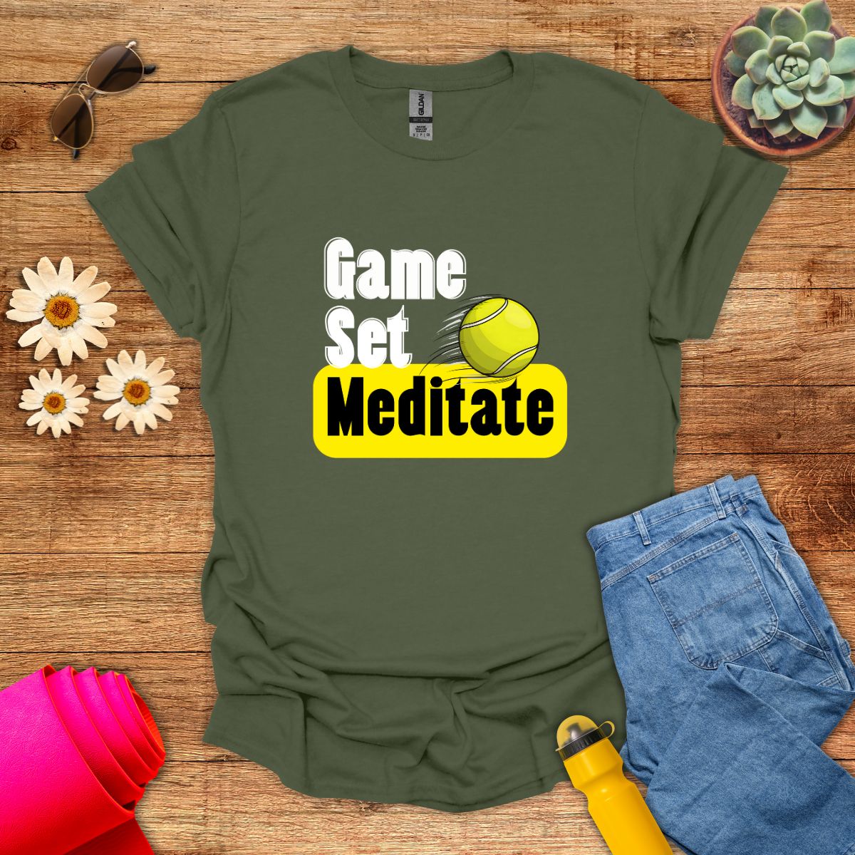 Game Set Meditate Tennis-Inspired T-Shirt