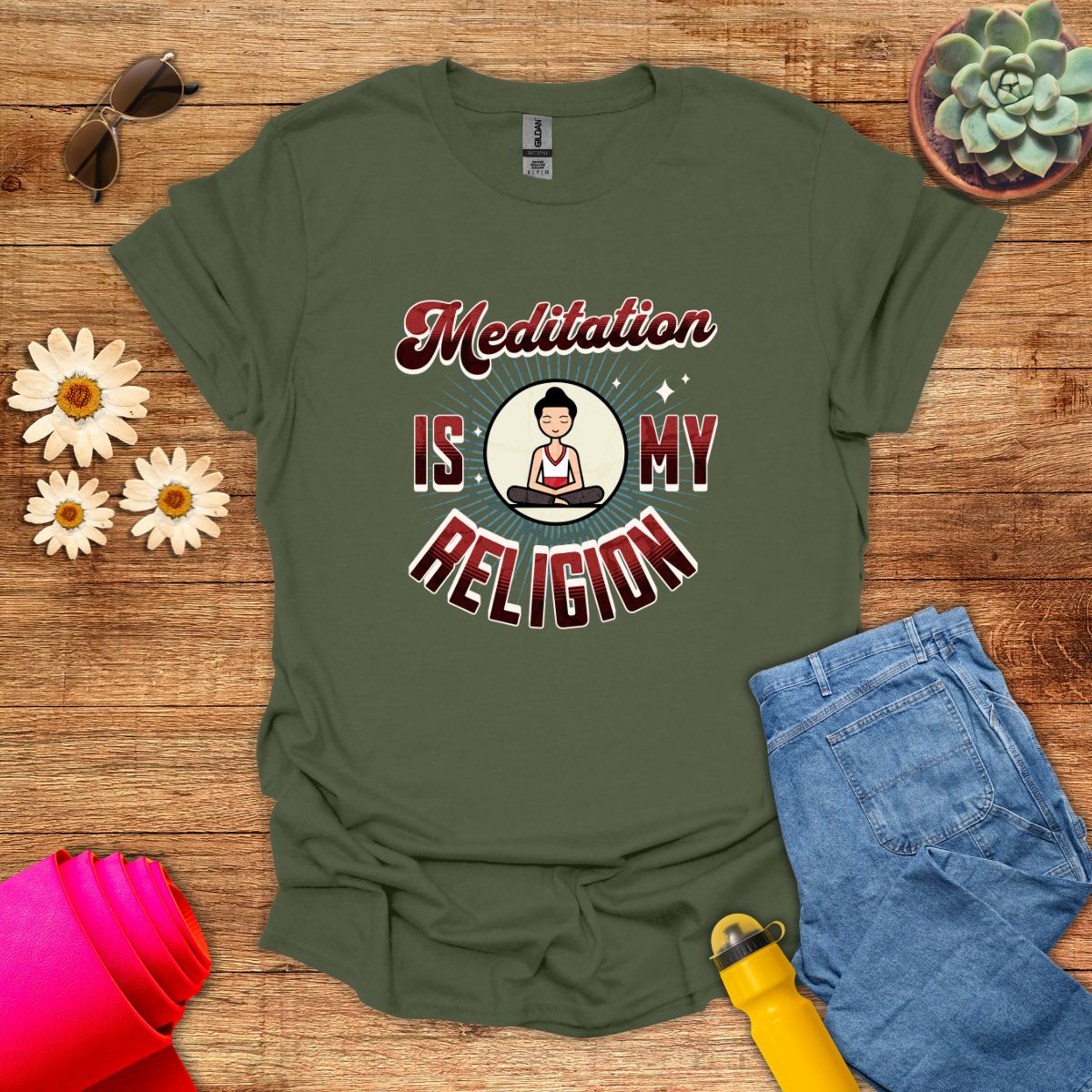 Meditation Is My Religion Motivational T-Shirt