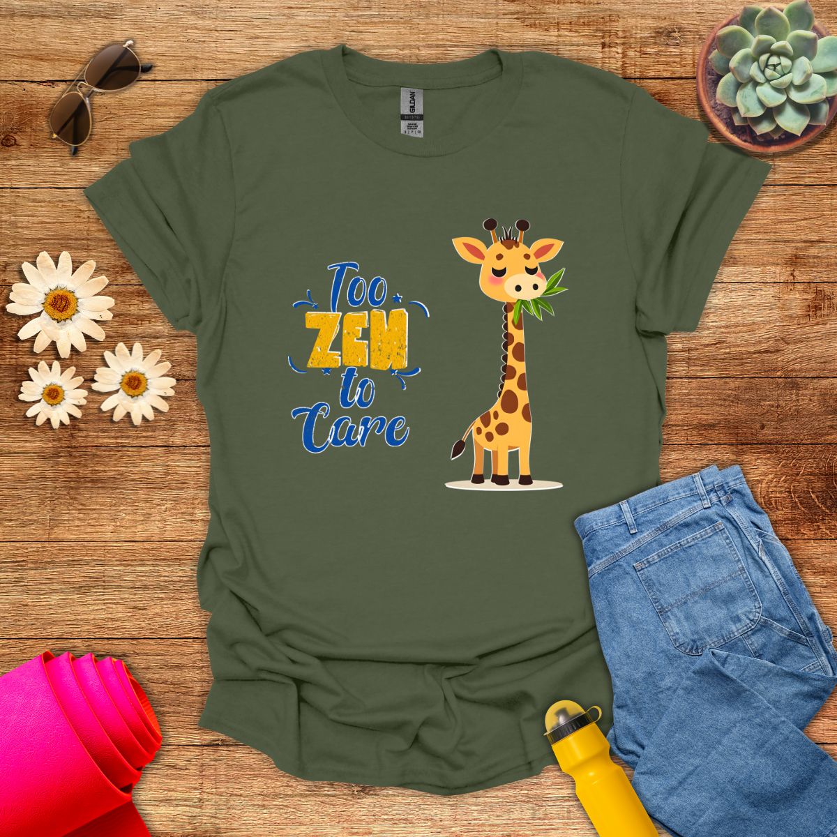 Adorable Too Zen To Care Yoga T-Shirt