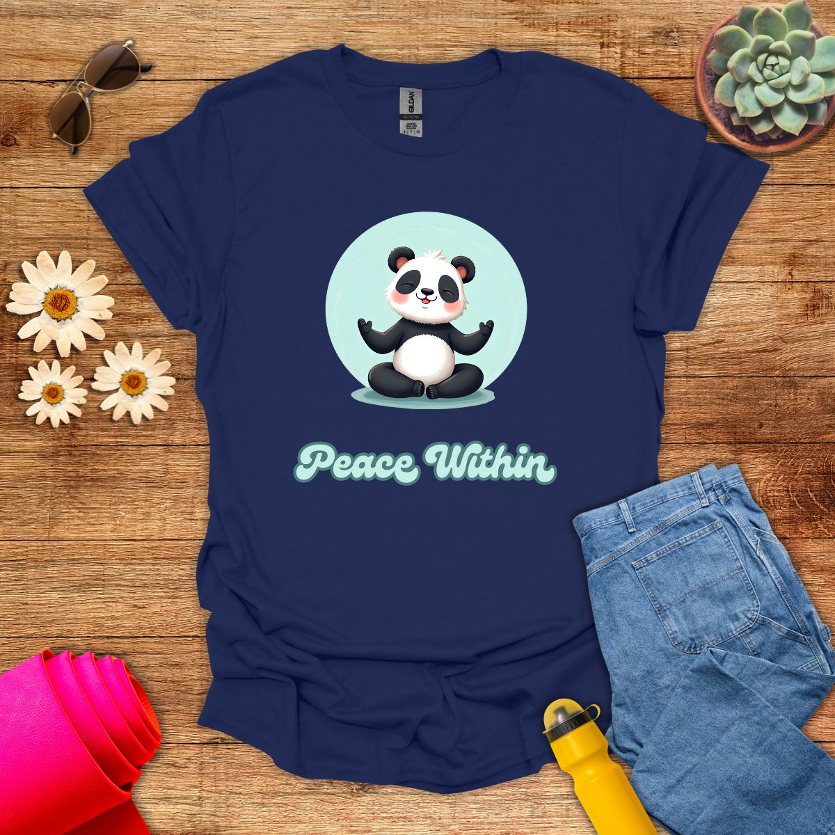 Adorable Meditating Peace Within Panda T-Shirt