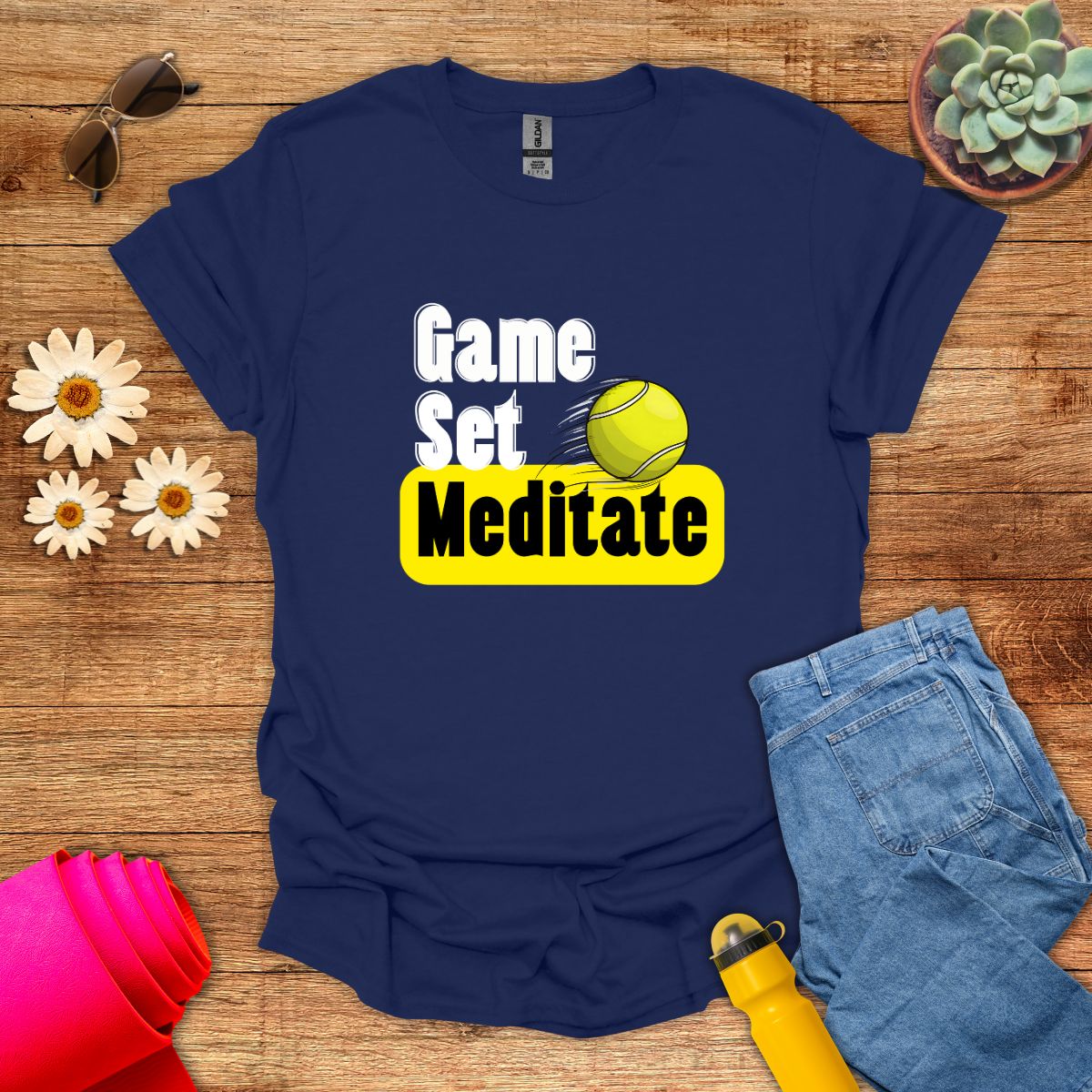 Game Set Meditate Tennis-Inspired T-Shirt