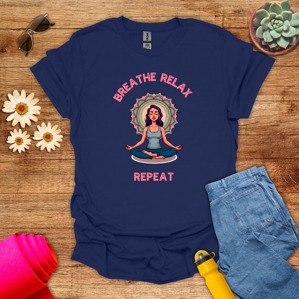 Breathe Relax Repeat Yoga T-Shirt