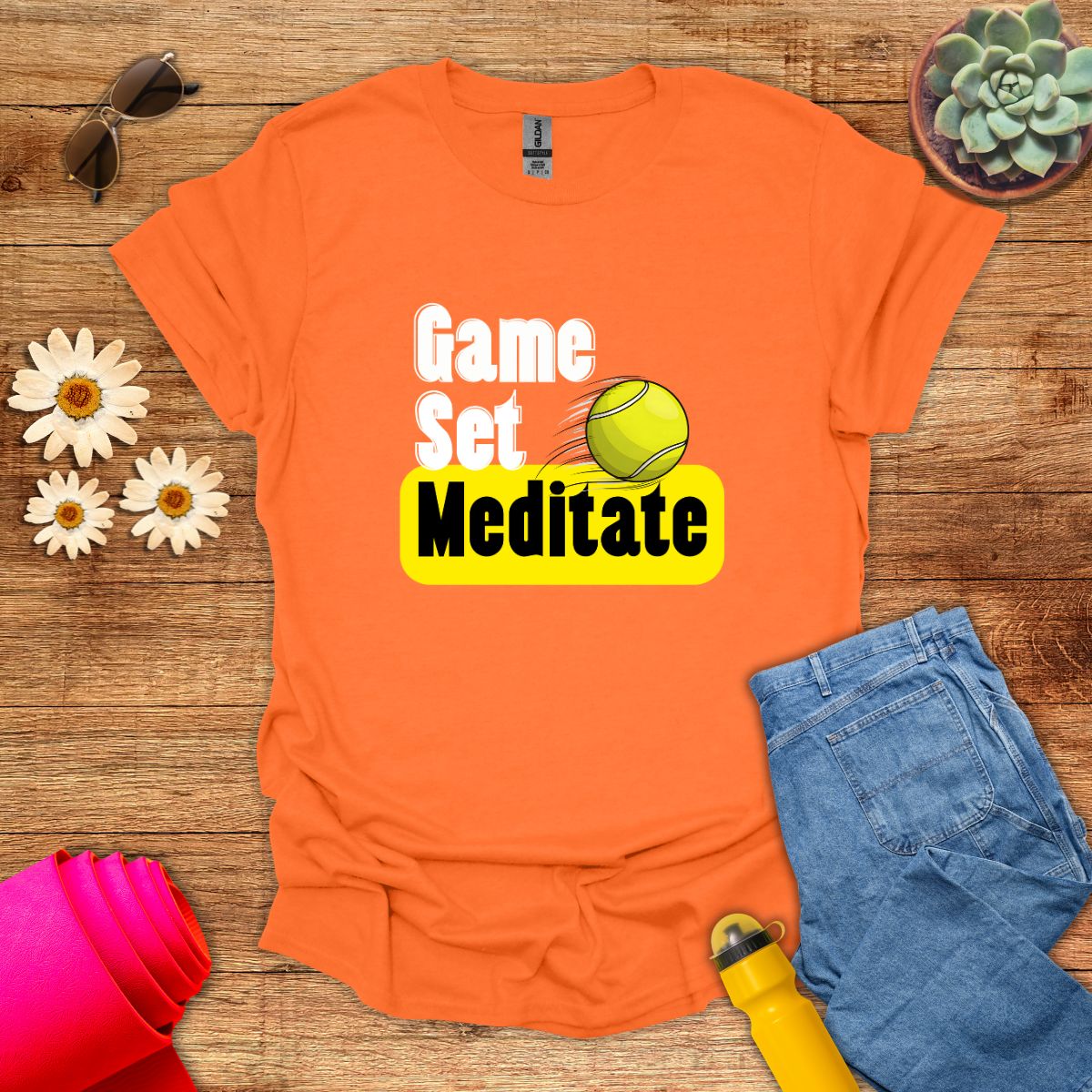 Game Set Meditate Tennis-Inspired T-Shirt