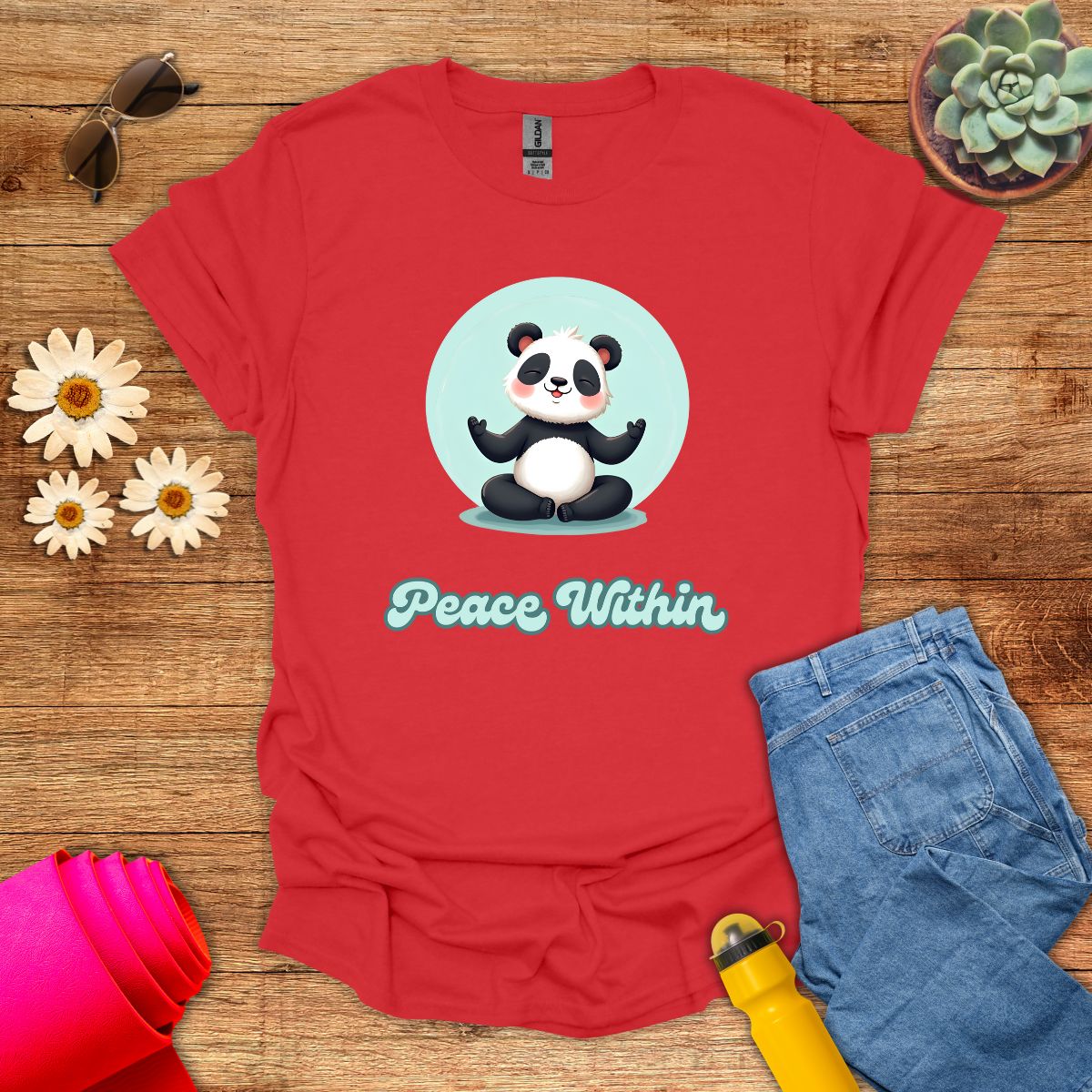 Adorable Meditating Peace Within Panda T-Shirt