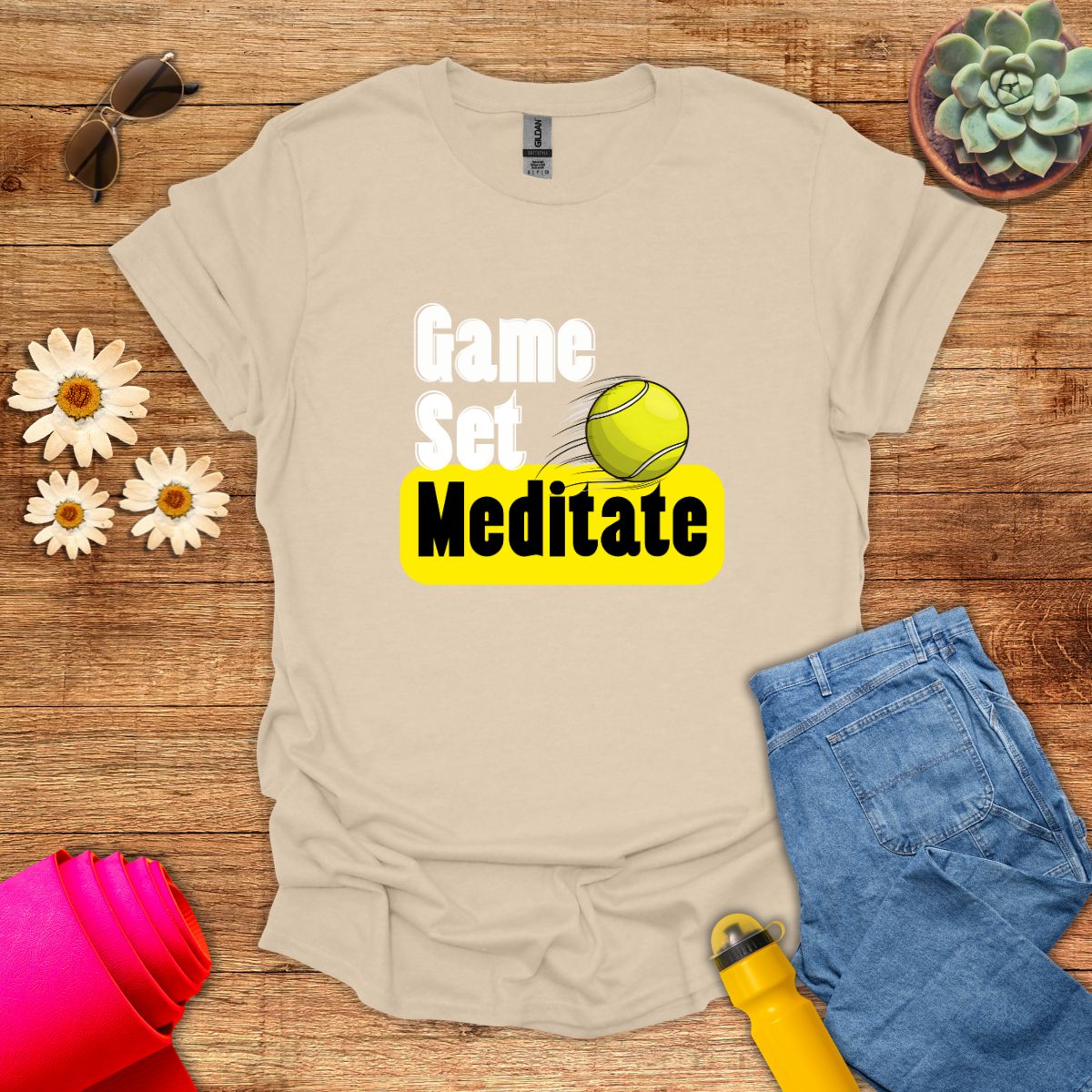 Game Set Meditate Tennis-Inspired T-Shirt