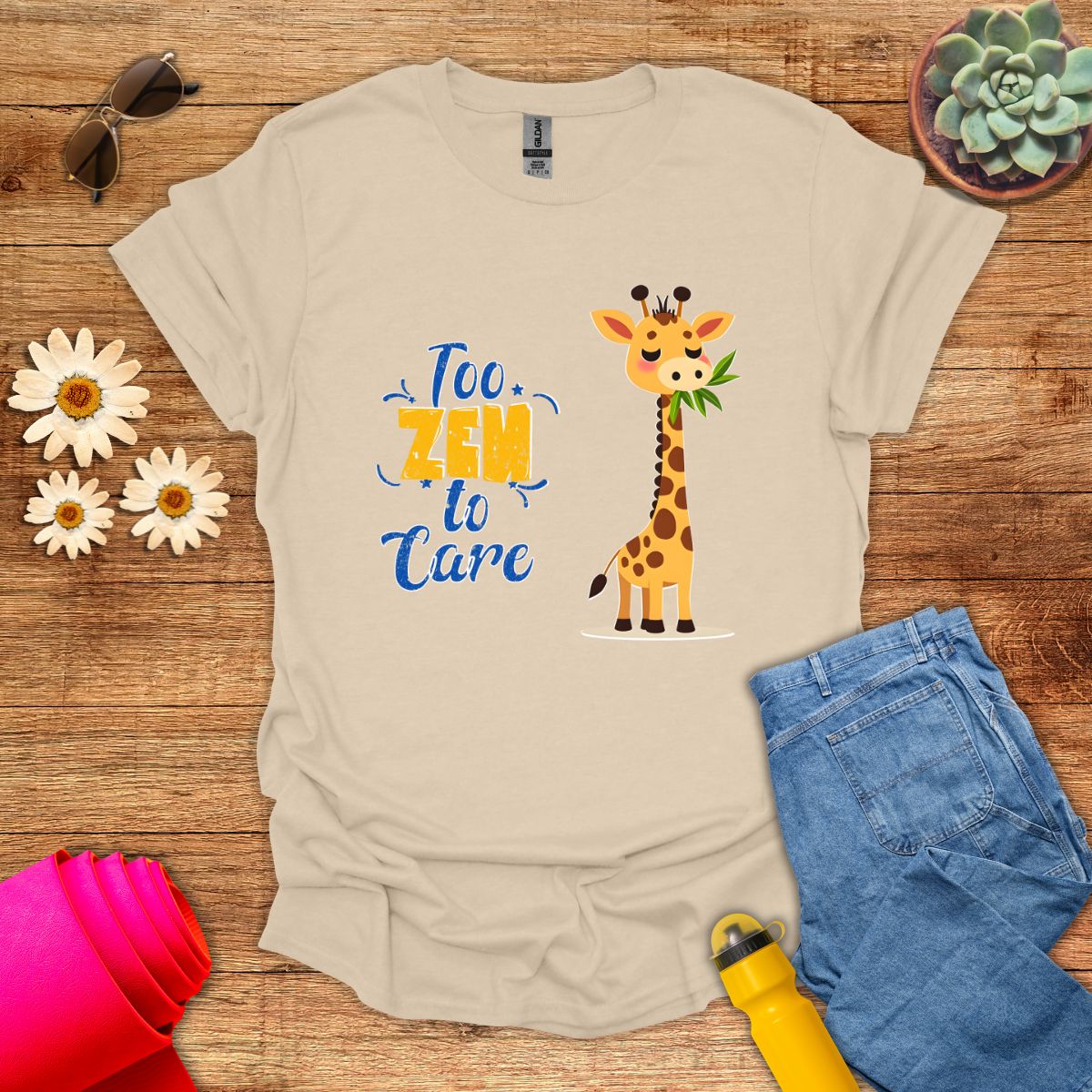 Adorable Too Zen To Care Yoga T-Shirt