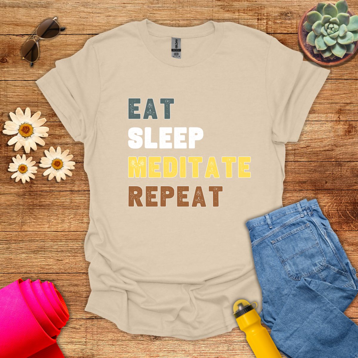 Eat Sleep Meditate Repeat T-Shirt