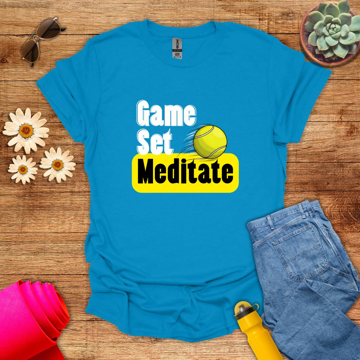 Game Set Meditate Tennis-Inspired T-Shirt