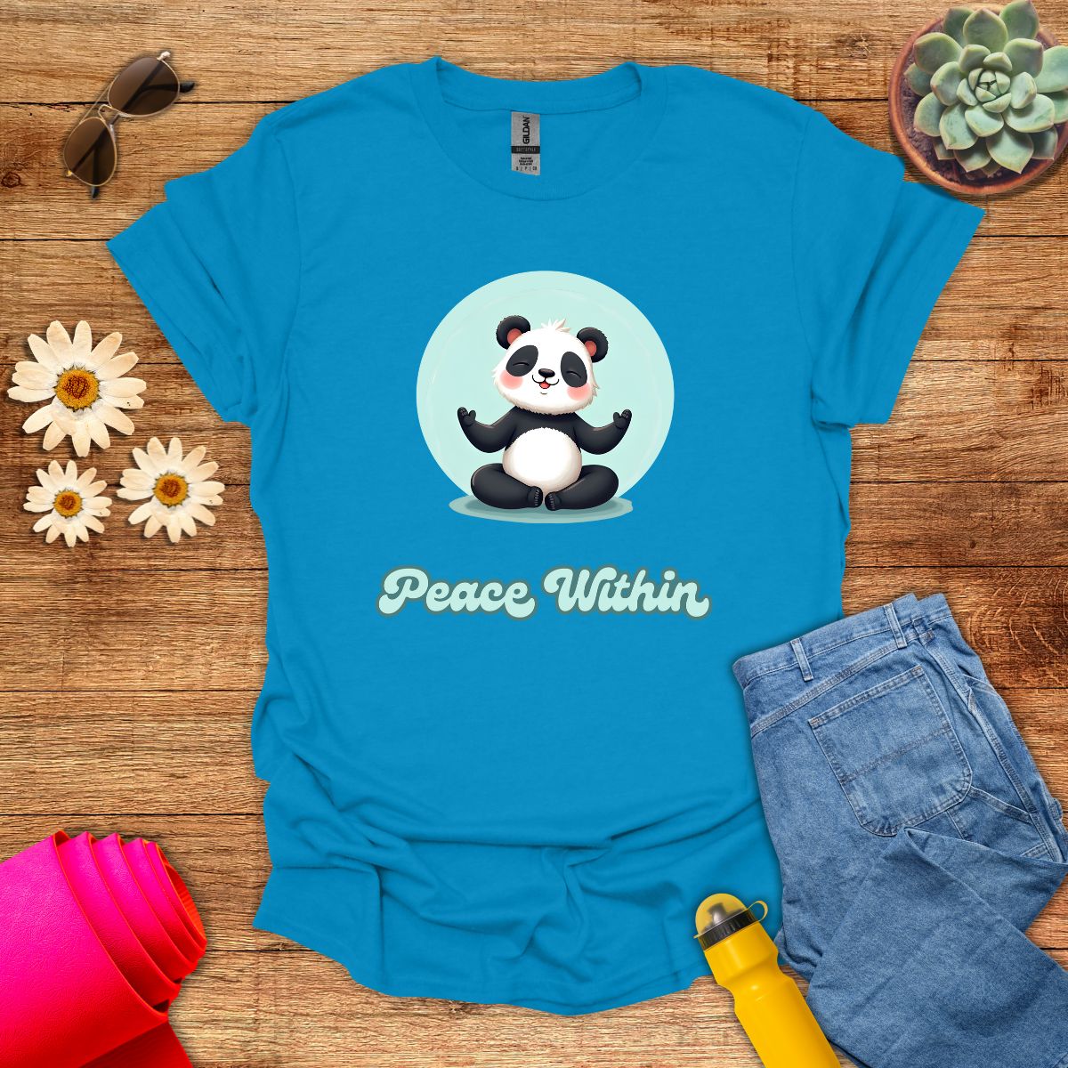 Adorable Meditating Peace Within Panda T-Shirt