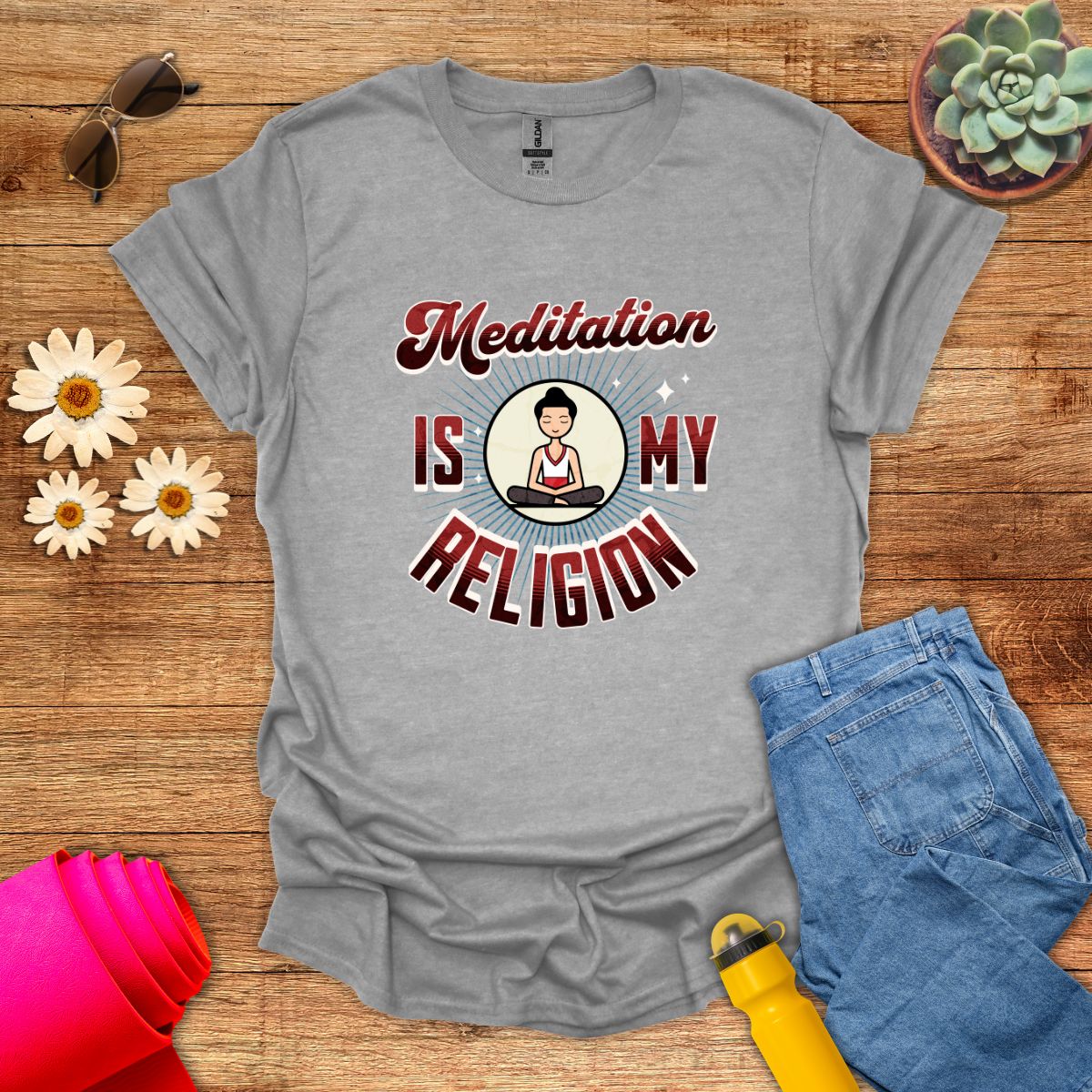 Meditation Is My Religion Motivational T-Shirt