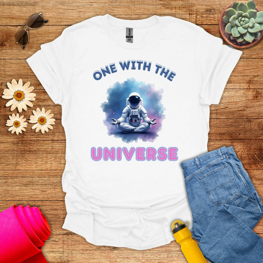 One with the Universe Astronaut Meditation T-Shirt