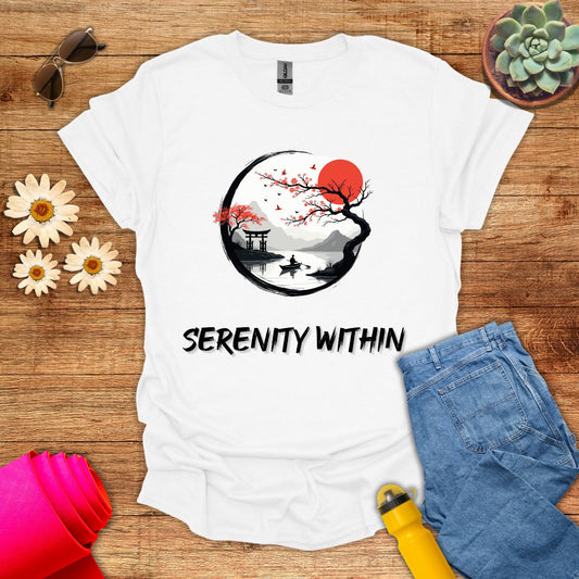 Serenity Within Beautiful Zen Scenery Meditation T-Shirt